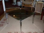 Smoked glass & chrome coffee table