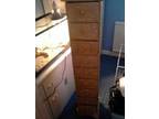 TALL WOODEN DRAW CHEST Tall wooden draw chest W-8 Â½....