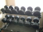 12 pairs x York Pro Medial Dumbells + Racks(commercial)